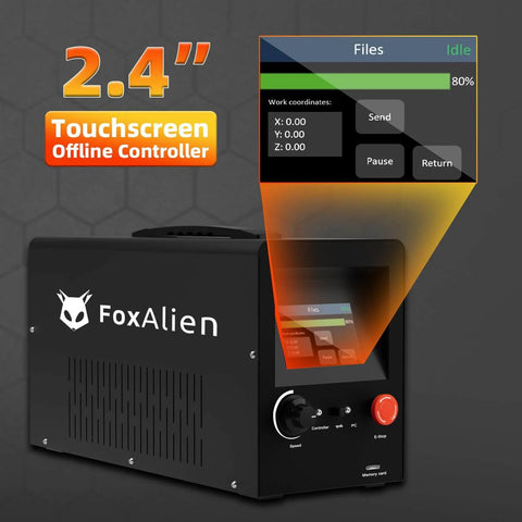 FoxAlien 2.4 inch touchscreen offline controller for Pro Grade CNC Router XE PRO 3 Axis Engraving Milling Machine with interface display