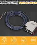 Through Beam Photoelectric Sensor Set 2 Pack 0 to 10 Meters Detection Range 12 to 240V DC and 24 to 240V AC NPN PNP NC NO Outputs