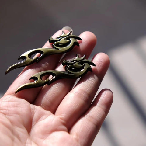 Bronze dragon menuki detailing for Tsuba Fuchi Kashira Menuki Set For Samurai Swords Upgrade Your Blade Setup With Alloy Guard