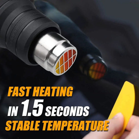 Dope 2000W Heat Gun Kit With Dual Temperature, close-up of nozzle heating element, fast heating in 1.5 seconds, stable temperature