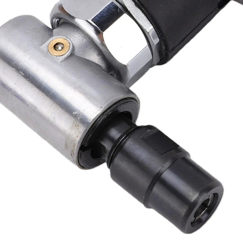 Close-up of Rugged Air Angle Die Grinder 12000 RPM 90 Degree Right Angle Pneumatic Tool with black collet for precision grinding.