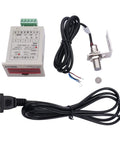 Led Auto Display Digital Counter 0-999999 With Hall Proximity Sensor 10mm Detection Distance NPN Normally Open Output 110-240V AC Power Six Digit Counter With Holder Included For DIY Automation Projects, front view