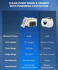 Comparison chart of 15L Ultrasonic Cleaner With Knob, 760W Total Power, 40kHz Digital Cavitation And Heater vs another model.