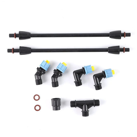 Two Nozzle Poly Boom Wand For Backpack Sprayers With Versatile Adjustable Nozzle Heads Including Cylindrical And 110 Degree Fan Spray Heads
