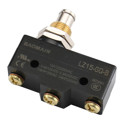 General Purpose Micro Switch With Panel Mount Plunger, Momentary SPDT 1NO 1NC, Screw Terminals, 15A Rated At 125/250/480VAC