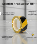 Top Shelf Yellow Floor Marker Tape With Hell Yeah Adhesion For Concrete And Epoxy Surfaces, durable PVC, ideal for safety markings.