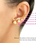 14K Yellow Gold Polished Ball Stud Earrings With Butterfly Pushbacks, 4mm Tiny Spheres, Real Gold Finish, Durable Secure Fit For Everyday Wear, Unisex Go To Minimalist Style, Gift Ready, ear size guide 3mm-8mm