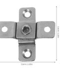 Front view of 2 Pack Adjustable Torque Stainless Steel Damping Hinges For Cabinets And Doors Heavy Duty Friction Pivot with dimensions