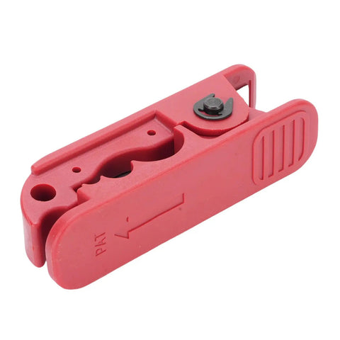 Fabater Auto Adjusting Wire Stripper Tool with Ergonomic Handle, compact red design for wire stripping and crimping tasks.
