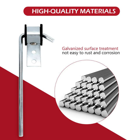 Four Pack Built Tough Heavy Duty Exhaust Hanger Rods 3/8 Inch By 10 Inch Universal Fit Galvanized Carbon Steel With Shock Absorbing Design