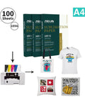 Sublimation Paper For DIY Tees And Tote Bags A4 8.2x11.5 In 100 Sheets 105G Fast Dry Transfer Paper with DIY fabric projects.