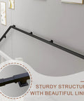 Heavy Hitter Black Wrought Iron Wall Mount Railing Bracket Kit Adjustable Support Post For Deck Patio Balcony Anti Rust Steel Frame, sturdy design.