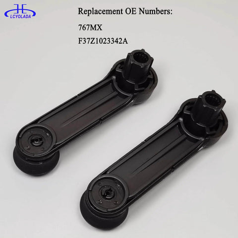 Window Crank Handle Replacement Textured Black For Ford F150 F250 F350 F450 F550 Super Duty E150 E250 Ranger Lincoln Mark LT Mazda B2300 Replaces 767MX F37Z1023342A Durable Manual Window Upgrade For Classic And High Mileage Trucks And Vans set of two