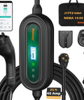 Supercharge Your Ride With This 40 Amp Level 2 EV Charger Featuring Portable J1772 Design And Nema 14-50p Plug For Hella Fast At Home Charging Delivering 9.6 Kw With Rock Solid Etl Safety Ratings And Cold Weather Flexible Cord with 25 ft cable and user interface.