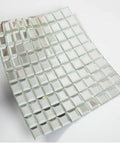 Crystal Mirror Glass Mosaic Tile 2 Inch Diamond Mosaic Tiles 12x12 Inch Silver No Grout Required Easy Cut Mesh Backing