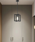 37.5 Inch Black Industrial Pendant Chandelier For Dining Room And Kitchen Island, 6 Light E26 Fixture in interior setting