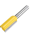 24 Piece 1/4 Inch Shank Router Bit Set Premium Carbide Cutters with yellow plastic guide and steel shank for precise milling.