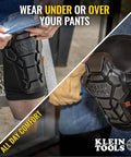 Heavy Duty Knee Pad Sleeves with Triple Layer Padding Wear Over or Under Pants