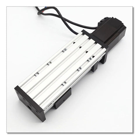 Smooth Ball Screw Linear Guide Rail Motion System With Precise Rock Solid Movement For Industrial Automation Including A 100mm Diameter Stepper Motor For High Torque And Reliable Positioning, aluminum rail