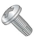 Beefy Steel Thread Cutting Screw Type F Point Zinc Plated Pan Head Phillips Drive Thread Size 10 32 One Quarter Inch Length