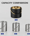 Capacity comparison of 3.2 Liter Double Wall Stainless Steel Ice Bucket With Silicone Lid Scoop And Strainer Insulated Ice Bin
