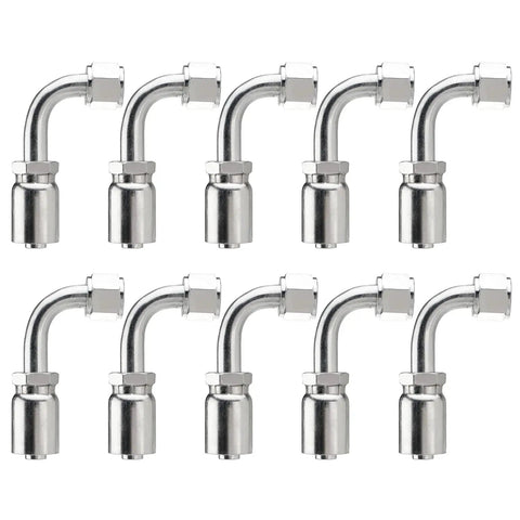 10 Pack Half Inch Hydraulic Hose Fittings 90 Degree JIC 37 Degree Female End Elbow Crimp Fittings for Half Inch ID Hose Durable Carbon Steel Construction Compatible With Weatherhead U Series And Dayco Crimpers