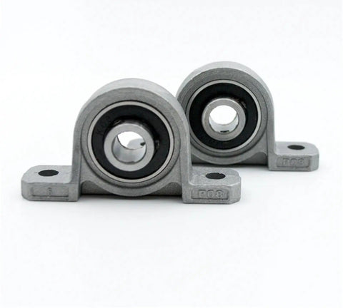 Heavy Duty 2 Pack Zinc Alloy Pillow Block Bearing Set Self Aligning Steel Insert High Stress Loads Tough Machine Part Fits 8 To 20mm Bore Size Reliable Construction Build Quality And Long Lasting For Home Workstation Or Factory Floor Use, zinc housing