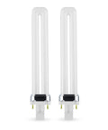 Two Pack 13W GX23 2 Pin CFL Bulbs 827 Warm White 800 Lumens U Shaped Twin Tube Light Bulbs Energy Efficient Compact Fluorescent 10,000 Hour Life 82 CRI