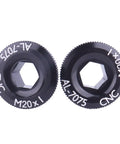 Two Pack M20 Crankset Arm Bolts Aluminum Alloy For Bike Crank Cover Screws Black