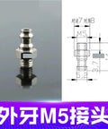 Durable Mini Pneumatic Nozzle Vacuum Suction Cup Manipulator Accessory, Film Type With Strong Grip Force For Tight Spaces And High Cycle Automation Tasks, External Tooth M5 Design, M5 fitting with dimensions.
