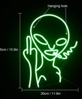 Green Alien Neon Light Wall Sign With LED Glow For Man Cave Bar Gameroom Bedroom And Home Decor Perfect For Halloween Decor