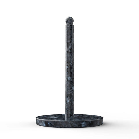 Blue Pearl Granite Paper Towel Holder for Kitchen Countertop, Norwegian Stone Stand, durable organizer for standard or jumbo rolls