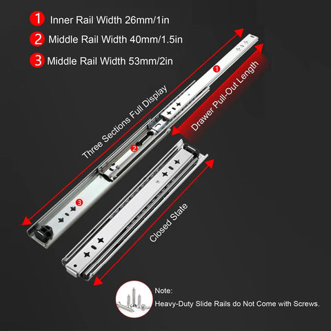 Soft Close Ball Bearing Drawer Slides Heavy Duty Full Extension Kitchen Cabinet Drawer Slides 36 Inch 250 Lb Capacity 1 Pair
