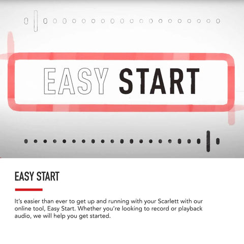 Easy Start guide image for Scarlett Solo 3rd Gen USB Audio Interface For Guitarists Vocalists Podcasters And Producers With Pro Preamps Air Mode For Brighter Recordings Low Latency Monitoring And Studio Quality Sound For Killer Takes.