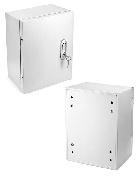 Beefy Heavy Duty Outdoor Electrical Box With Lock And Keys Rugged Fiberglass Reinforced Polyester And Steel Construction 12x10x6 Inch Weatherproof Junction Box for Industrial Mall And Residential Use