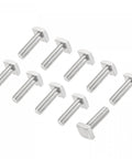 Heavy Duty Square Head Bolts 10 Piece Pack Fully Threaded 304 Stainless Steel Machine Screws, M6 x 20mm, ideal for robust assemblies.