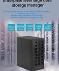 Eight Bay External Sata Hard Drive Enclosure Features No Sweat Setup With Hot Swap Trays And Smart Cooling Fan for efficient data management.
