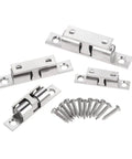 Heavy Duty Double Ball Spring Clip Sliding Door Lock And Gate Bolt Built Tough For Bulletproof Cabinet Latching and Mounting Hardware Included.