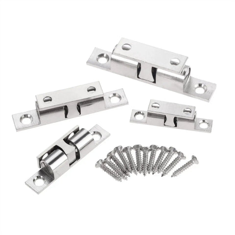Heavy Duty Double Ball Spring Clip Sliding Door Lock And Gate Bolt Built Tough For Bulletproof Cabinet Latching and Mounting Hardware Included.