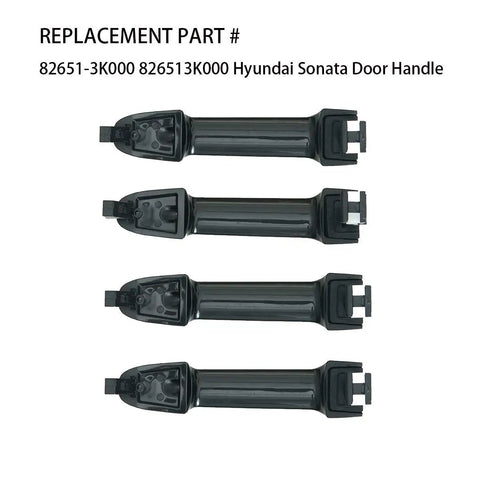Black Exterior Door Handle Set For Hyundai Sonata 2005 2006 2007 2008 2009 2010 Front Driver Passenger Rear Left Right 4 Pcs