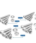 880 Piece Stainless Steel Hex Nuts Bolts And Washers Set For Home DIY Projects M2 M3 M4 M5 Metric Assortment Kit With Smooth Threads And Durable Hardware For Quick Fixes And Strong Fastening, M2-M5 bolt set