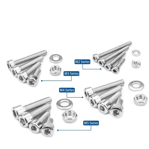 880 Piece Stainless Steel Hex Nuts Bolts And Washers Set For Home DIY Projects M2 M3 M4 M5 Metric Assortment Kit With Smooth Threads And Durable Hardware For Quick Fixes And Strong Fastening, M2-M5 bolt set