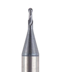 SpeTool carbide ball nose end mill, TiAlN coated, 1/32-in dia, 1/8-in shank, up-cut spiral, close-up view