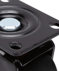 Heavy Duty Leveling Casters With 2.5 Inch Wheels, close-up of plate mount showing swivel roller mechanism.