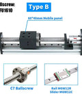 Beefed Up Aluminum CNC Linear Guide Stage With X Y Z Motion Slide Table For 3D Printers And Robotics Built To Last With High Precision 100mm And 200mm Stroke Nema 23 Bracket Ready 12mm Rails 60x48 Mobile Panel, Type B ballscrew stage