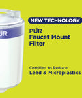 Faucet Mount Replacement Water Filter Twin Pack For Lead Reduction, Delivers Clean, Great Tasting Water Up To 100 Gallons, White