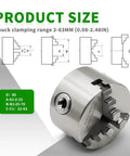 K11 80 Self Centering 3 Inch Lathe Chuck With 3 Jaw And Set Jaw 4000 Rpm shown with clamping range dimensions