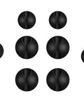 Pack of 6 self adhesive black silicone cable clips for USB charging and network cables organizer shown on white background.
