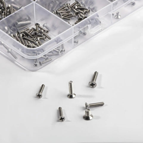 Massive 1190 Piece Micro Screw Kit with M1.4 M1.7 M2 M2.5 Countersunk Phillips Screws for Glasses Watches Laptops Electronics Repair