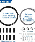 Shifter Cable Kit For Bikes 30 Piece Complete Set With Stainless Steel Inner Wires In 1.55m And 2.1m Plus 2m Housing layout